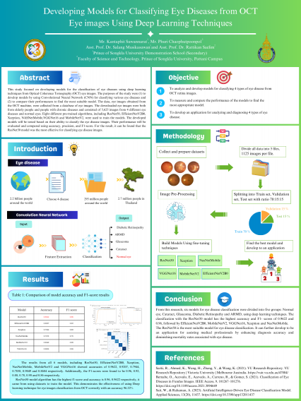 Poster Developing Models for Classifying Eye Diseases from OCT Eye images Using Deep Learning Techniques