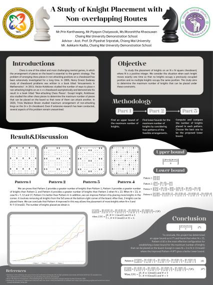 Poster A Study of Knight Placement Patterns with Non-overlapping Routes