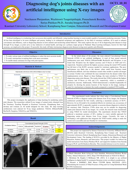 Poster Diagnosing dog’s joints diseases with an artificial intelligence using X-ray images