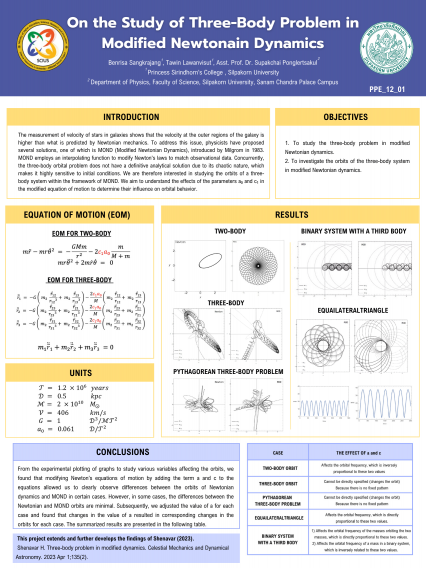 Poster On The Study of Three-body Problem in Modified Newtonian Dynamics
